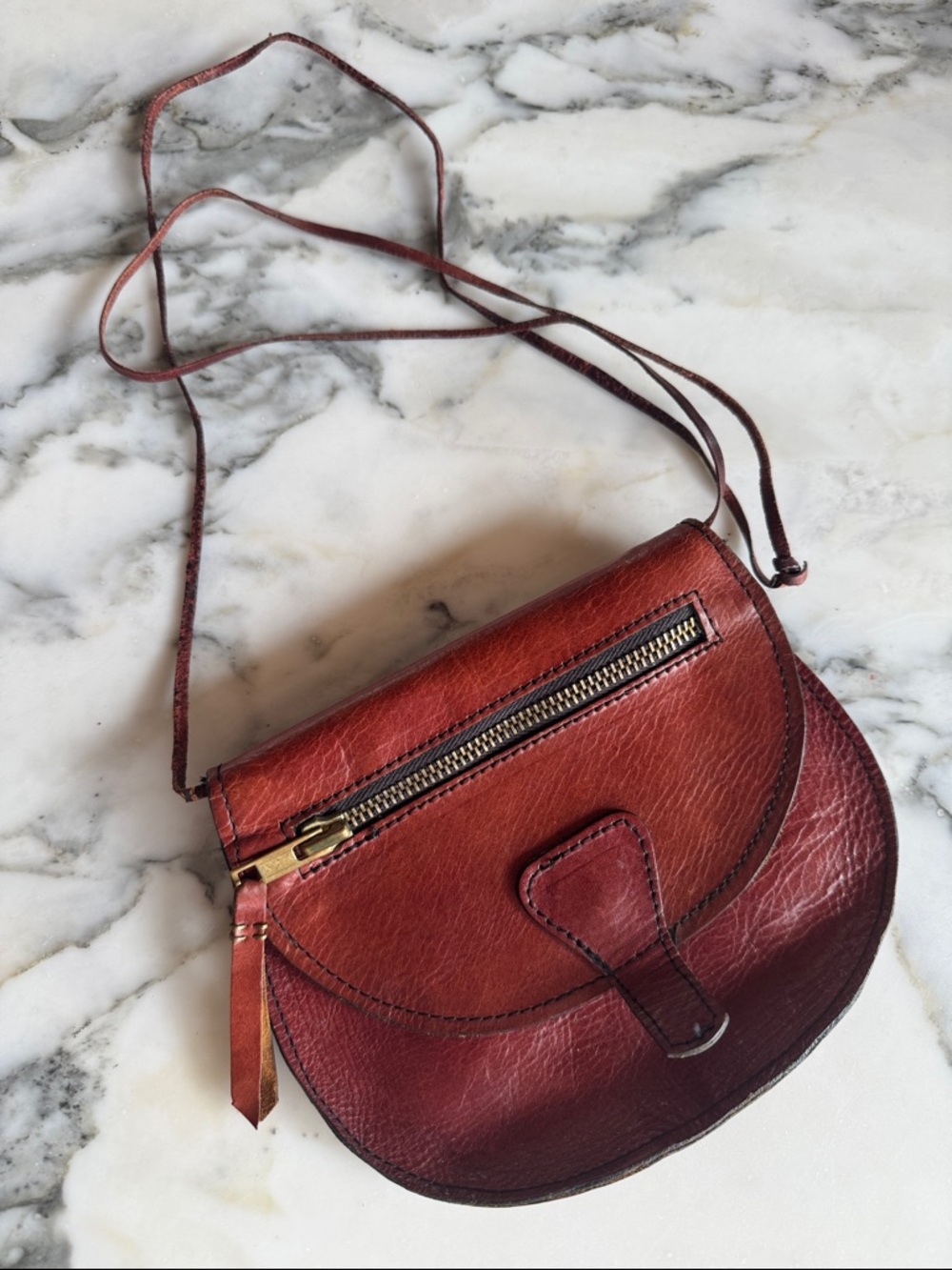 Vintage Leather Crossbody Purse Bag